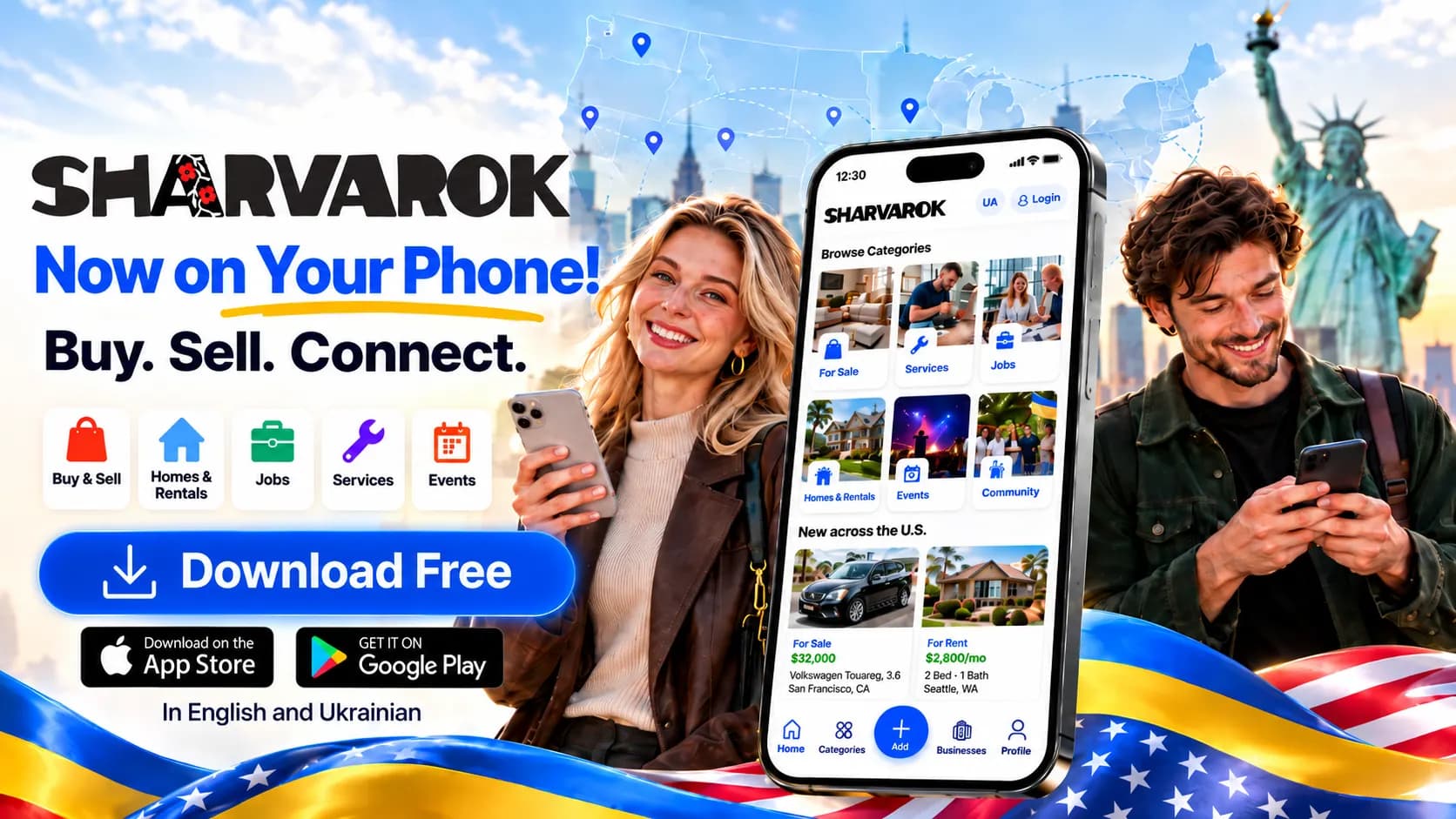 Looking for a job, a place to live, or a local pro in the U.S.? Sharvarok is now on your phone.