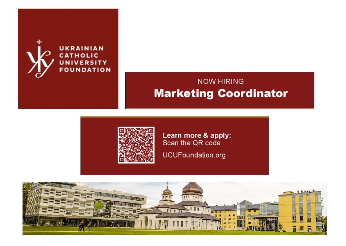 Фундація Українського католицького університету шукає Marketing Coordinator (віддалена робота)